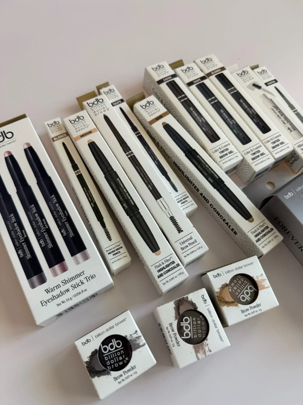 NIB Lot of Billion Dollar Brows Beauty bdb Eye Cosmetics Brow Gel Pencil Shadow
